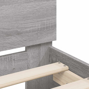 vidaXL Bed Frame with Headboard Gray Sonoma 180x200 cm Engineered Wood