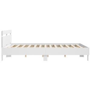 vidaXL Bed Frame with Headboard White 160x200 cm Engineered Wood