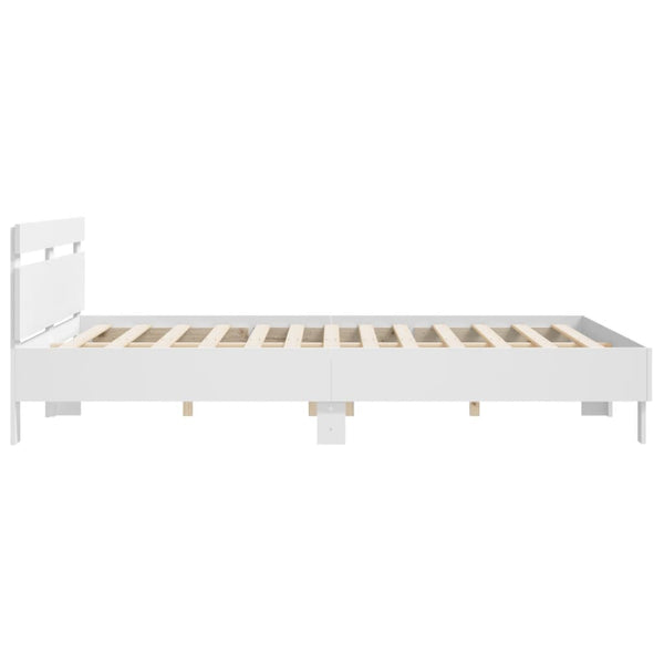 vidaXL Bed Frame with Headboard White 160x200 cm Engineered Wood