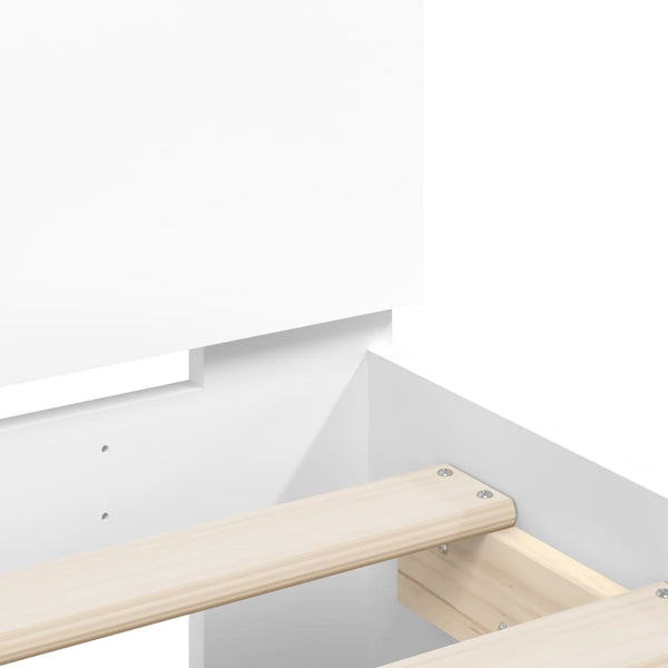 vidaXL Bed Frame with Headboard White 160x200 cm Engineered Wood
