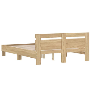 vidaXL Bed Frame with Headboard Sonoma Oak 150x200 cm Engineered Wood