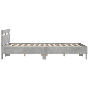 vidaXL Bed Frame with Headboard Concrete Grey 150x200 cm Engineered Wood