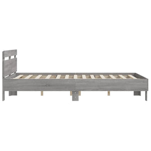 vidaXL Bed Frame with Headboard Gray Sonoma 150x200 cm Engineered Wood