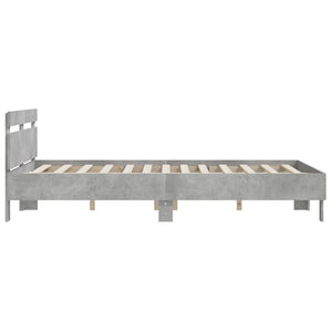 vidaXL Bed Frame with Headboard Concrete Grey 140x200 cm Engineered Wood