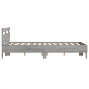 vidaXL Bed Frame with Headboard Sonoma Grey 120x200 cm Engineered Wood