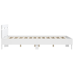 vidaXL Bed Frame with Headboard White 140x190 cm Engineered Wood