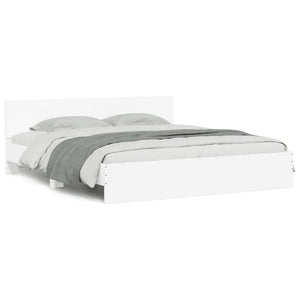 vidaXL Bed Frame with Headboard White 200x200 cm