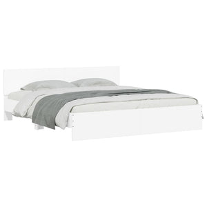 vidaXL Bed Frame with Headboard White 200x200 cm