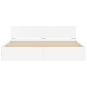 vidaXL Bed Frame with Headboard White 200x200 cm