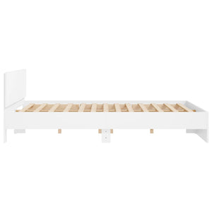 vidaXL Bed Frame with Headboard White 200x200 cm