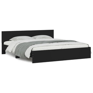 vidaXL Bed Frame with Headboard Black 200x200 cm