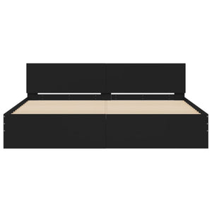 vidaXL Bed Frame with Headboard Black 200x200 cm