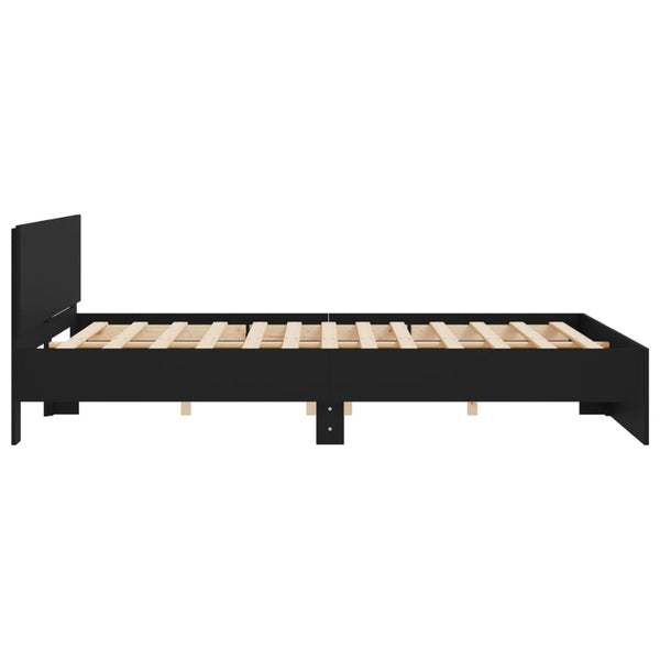 vidaXL Bed Frame with Headboard Black 200x200 cm