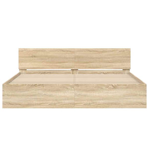 vidaXL Bed Frame with Headboard Sonoma Oak 200x200 cm