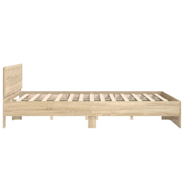 vidaXL Bed Frame with Headboard Sonoma Oak 200x200 cm