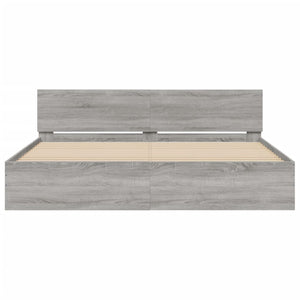 vidaXL Bed Frame with Headboard Gray Sonoma 200x200 cm