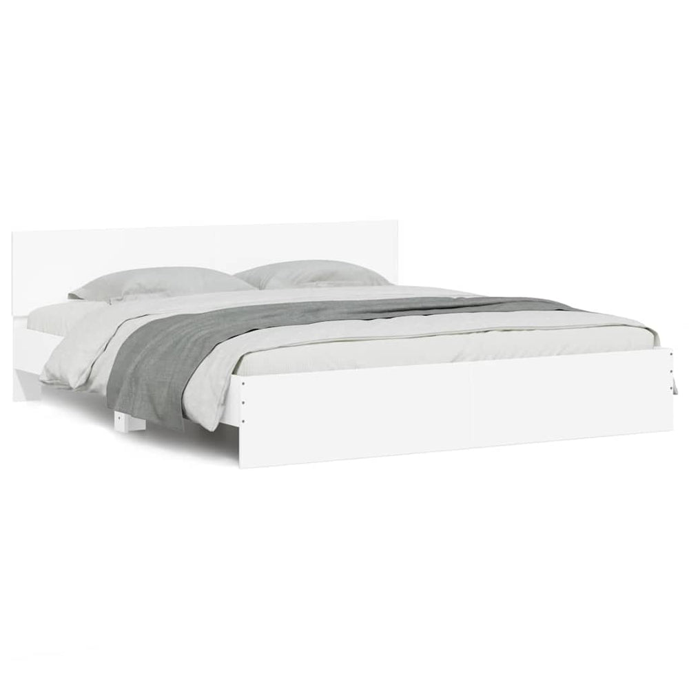 vidaXL Bed Frame with Headboard White 180x200 cm