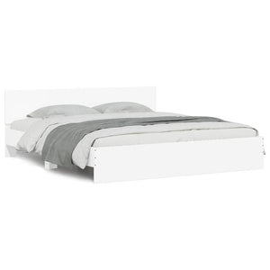 vidaXL Bed Frame with Headboard White 180x200 cm