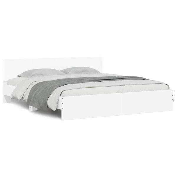 vidaXL Bed Frame with Headboard White 180x200 cm