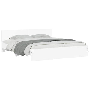 vidaXL Bed Frame with Headboard White 180x200 cm