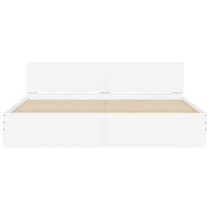 vidaXL Bed Frame with Headboard White 180x200 cm