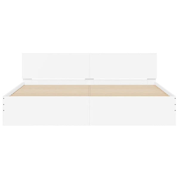 vidaXL Bed Frame with Headboard White 180x200 cm