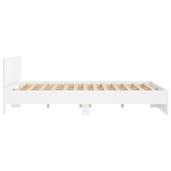 vidaXL Bed Frame with Headboard White 180x200 cm