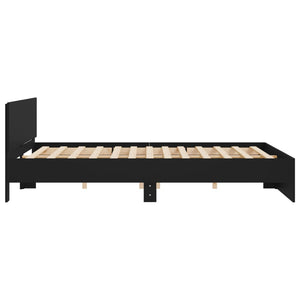 vidaXL Bed Frame with Headboard Black 180x200 cm