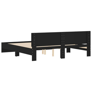 vidaXL Bed Frame with Headboard Black 180x200 cm