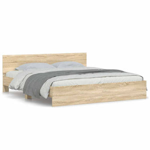 vidaXL Bed Frame with Headboard Sonoma Oak 180x200 cm