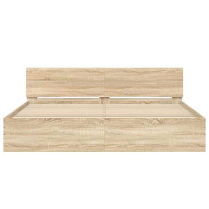 vidaXL Bed Frame with Headboard Sonoma Oak 180x200 cm