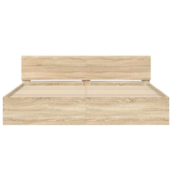 vidaXL Bed Frame with Headboard Sonoma Oak 180x200 cm