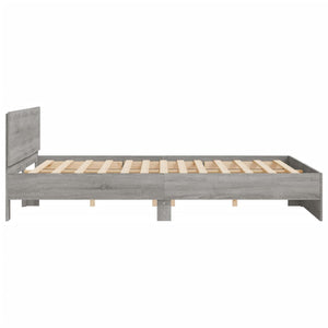 vidaXL Bed Frame with Headboard Grey Sonoma 180x200 cm