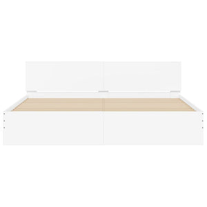 vidaXL Bed Frame with Headboard White 160x200 cm