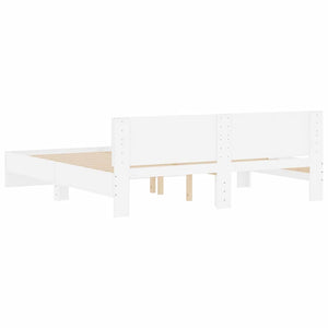vidaXL Bed Frame with Headboard White 160x200 cm