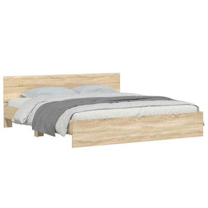 vidaXL Bed Frame with Headboard Sonoma Oak 160x200 cm