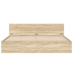 vidaXL Bed Frame with Headboard Sonoma Oak 160x200 cm