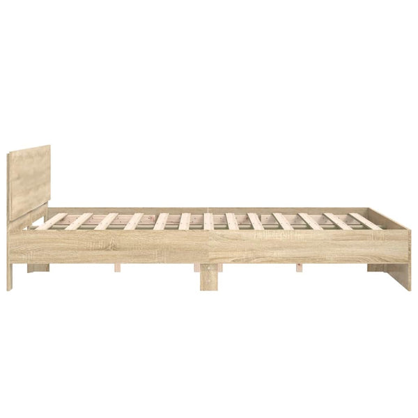vidaXL Bed Frame with Headboard Sonoma Oak 160x200 cm