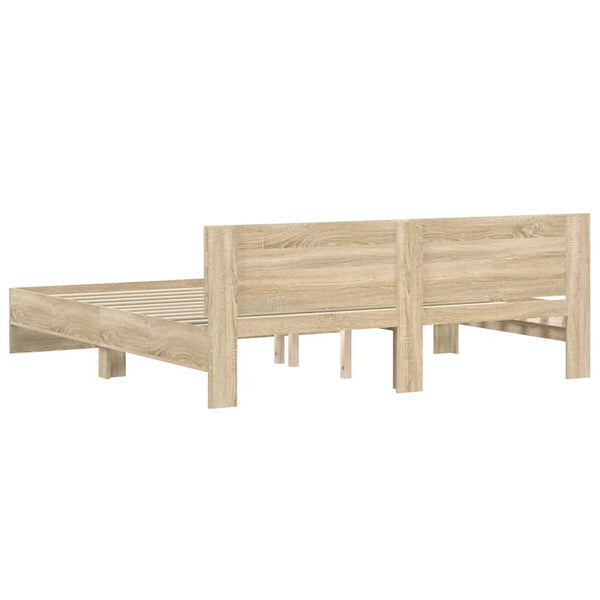 vidaXL Bed Frame with Headboard Sonoma Oak 160x200 cm