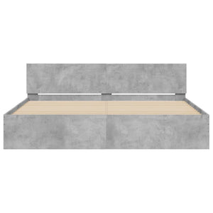 vidaXL Bed Frame with Headboard Concrete Gray 160x200 cm