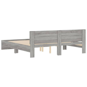 vidaXL Bed Frame with Headboard Grey Sonoma 160x200 cm