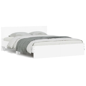 vidaXL Bed Frame with Headboard White 150x200 cm