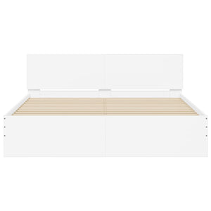 vidaXL Bed Frame with Headboard White 150x200 cm