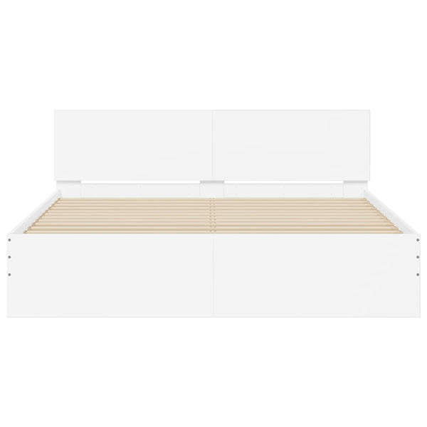 vidaXL Bed Frame with Headboard White 150x200 cm