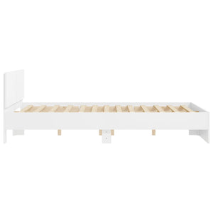 vidaXL Bed Frame with Headboard White 150x200 cm