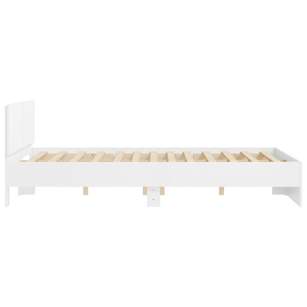 vidaXL Bed Frame with Headboard White 150x200 cm