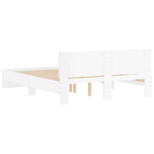 vidaXL Bed Frame with Headboard White 150x200 cm