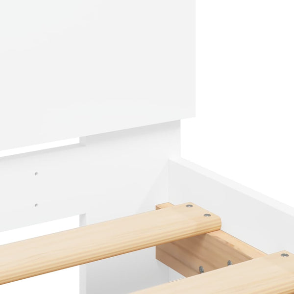 vidaXL Bed Frame with Headboard White 150x200 cm