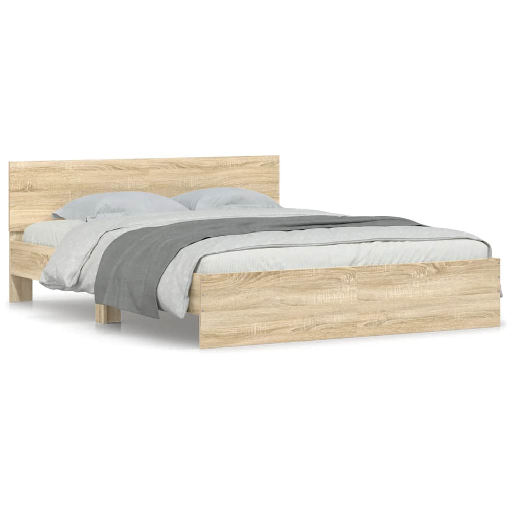 vidaXL Bed Frame with Headboard Sonoma Oak 150x200 cm