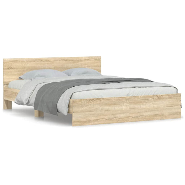 vidaXL Bed Frame with Headboard Sonoma Oak 150x200 cm
